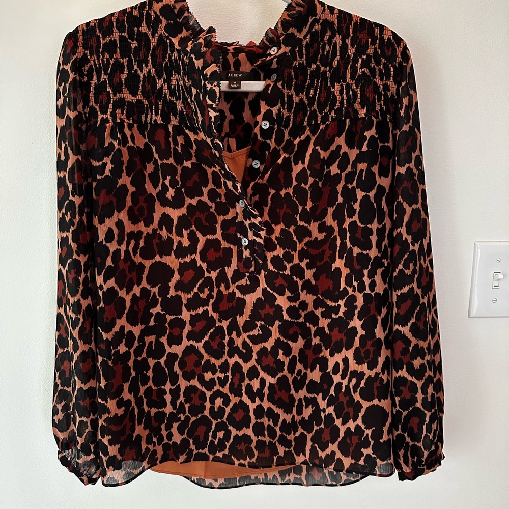 J. Crew Leopard Print Blouse